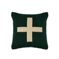 thumbnail image 1 of Creative Co-Op Swiss Cross Cotton Wool Throw Pillow, Green and Natural, 1 of 7