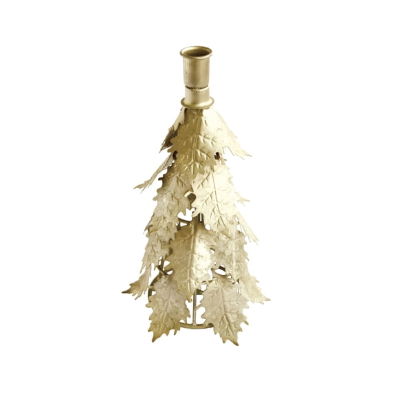 Creative Co-Op Tall Metal Tree Shaped Taper Candleholder, Distressed Silver Finish