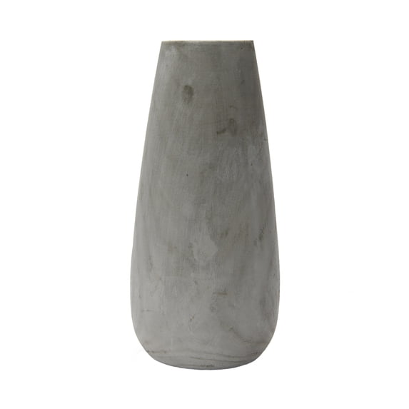 Creative Co-Op Tall Paulownia Wood Vase with Washed Finish, Grey