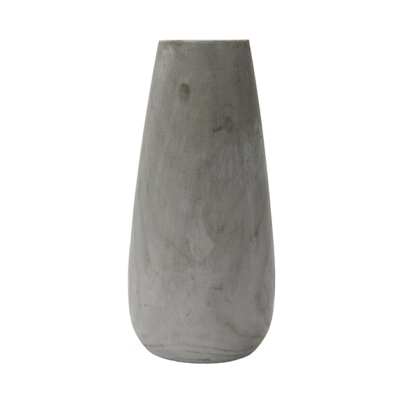 Creative Co-Op Tall Paulownia Wood Vase with Washed Finish, Grey