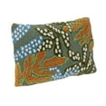 thumbnail image 1 of Creative Co-Op Tufted Fabric Indoor/Outdoor Lumbar Pillow with Botanicals, Multicolor, 1 of 5