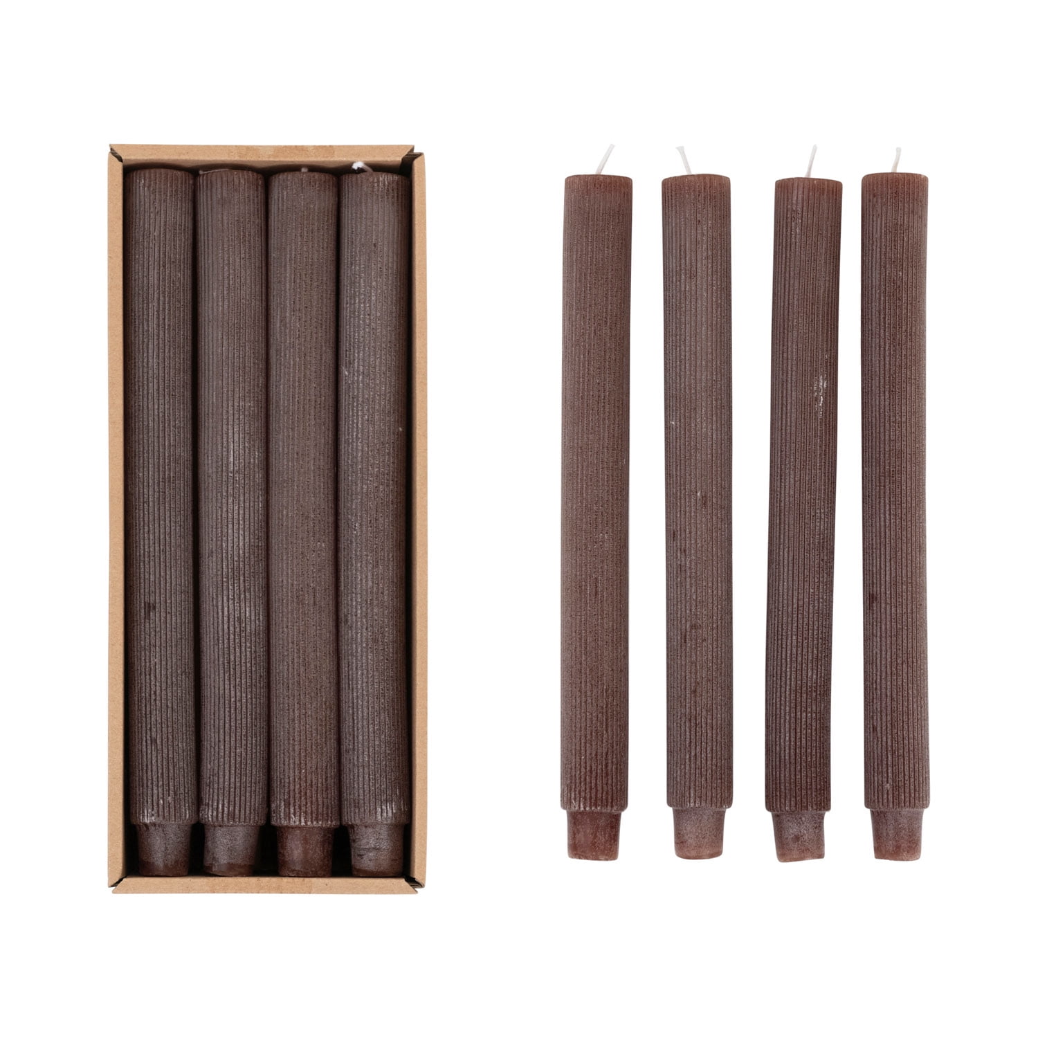 Creative Co-Op Pleated Taper Candle - Thumbnail 4
