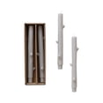 thumbnail image 1 of Creative Co-Op Unscented Tree Branch Taper Candles, Grey, Set of 2, 1 of 1