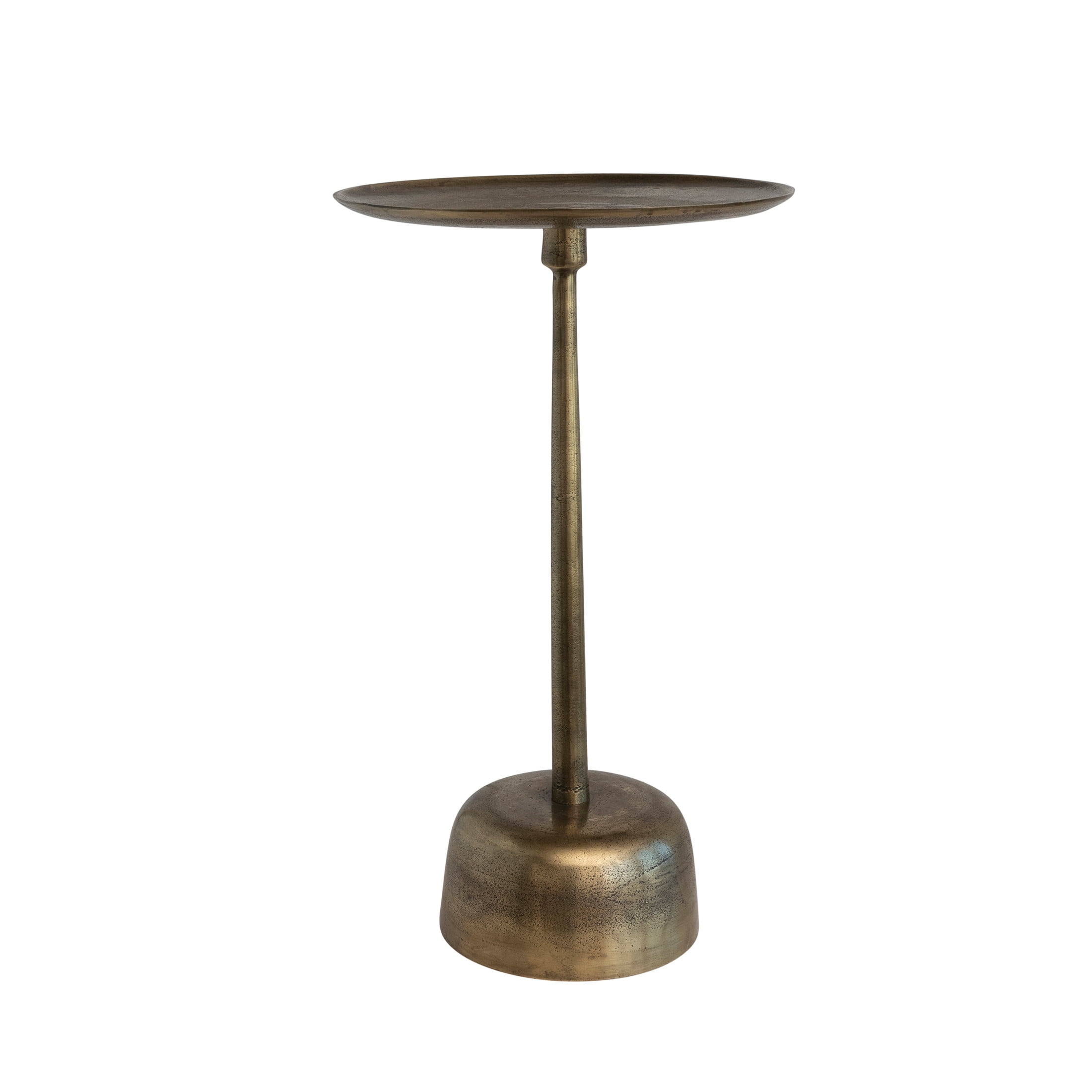 Creative Co-Op Vintage Aluminum Side Table, Antique Brass Finish