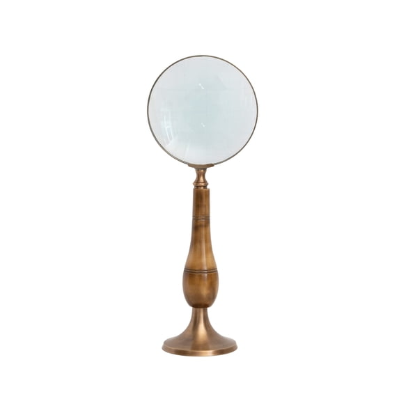 Creative Co-Op Vintage Brass and Bone Magnifying Glass, Multicolor