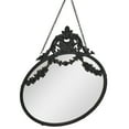 thumbnail image 1 of Creative Co-Op Vintage Pewter Framed Wall Mirror with Decorative Chain, Black, 1 of 6