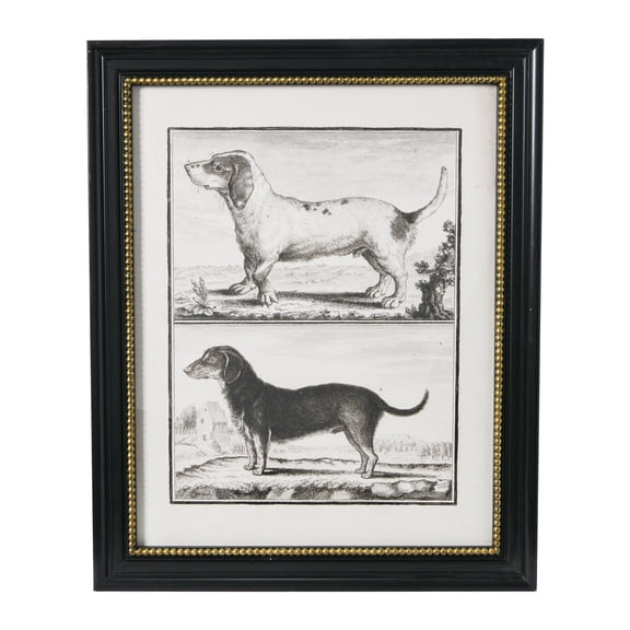 Creative Co-Op Vintage Reproduction Dog Print with Wood Frame