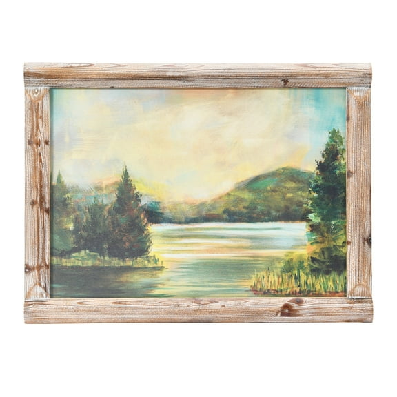 Creative Co-Op Vintage Reproduction Landscape Print with Solid Wood Frame