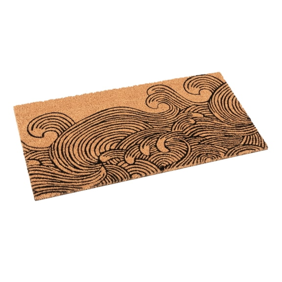 Creative Co-Op Wave Print Coir Doormat