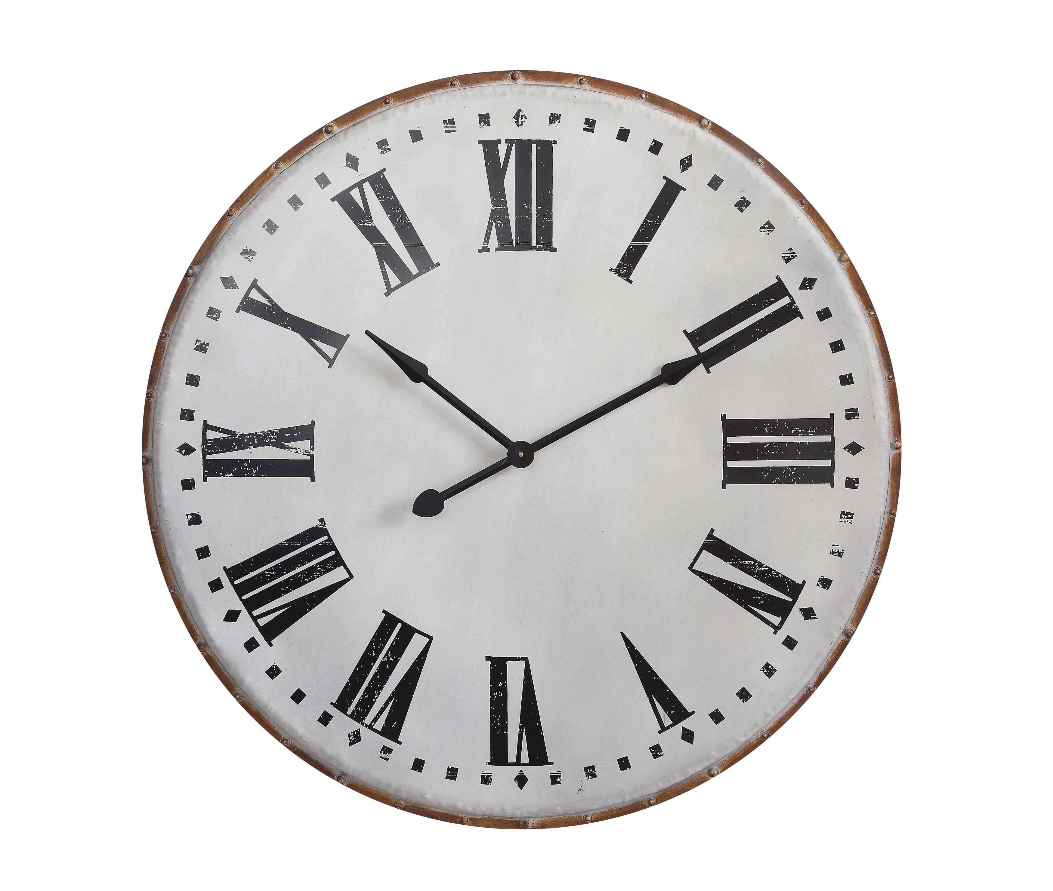 Creative Co-Op White Classic Round Metal Wall Clock