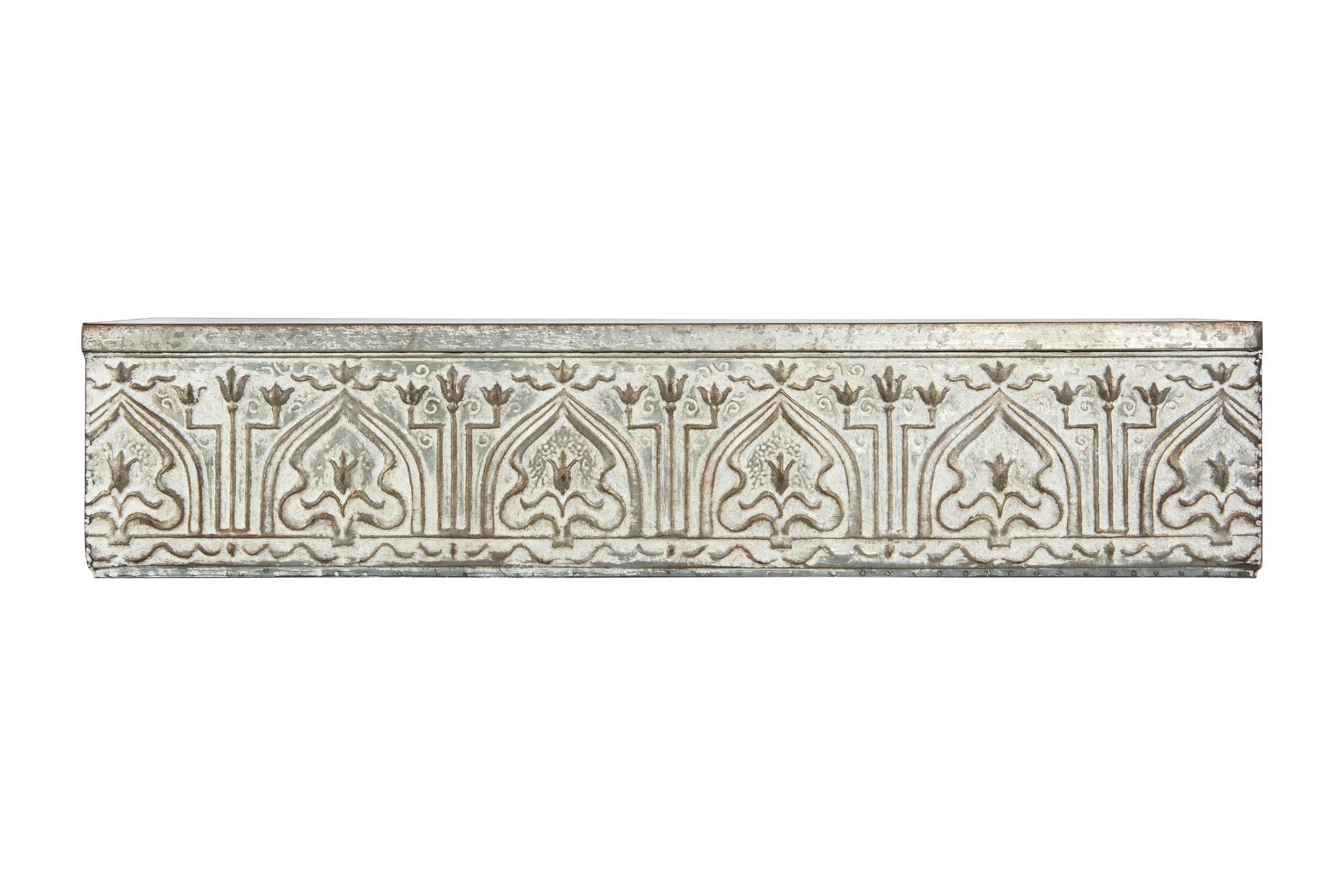 Creative Co-Op White & Grey Decorative Metal Wall Shelf