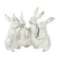 thumbnail image 1 of Creative Co-Op Whitewashed Polyresin Bunny Rabbit Quartet, 1 of 6