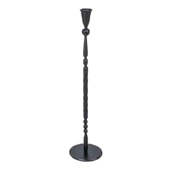Creative Co-Op Wide Decorative Hand-Forged Metal Taper Holder, Black