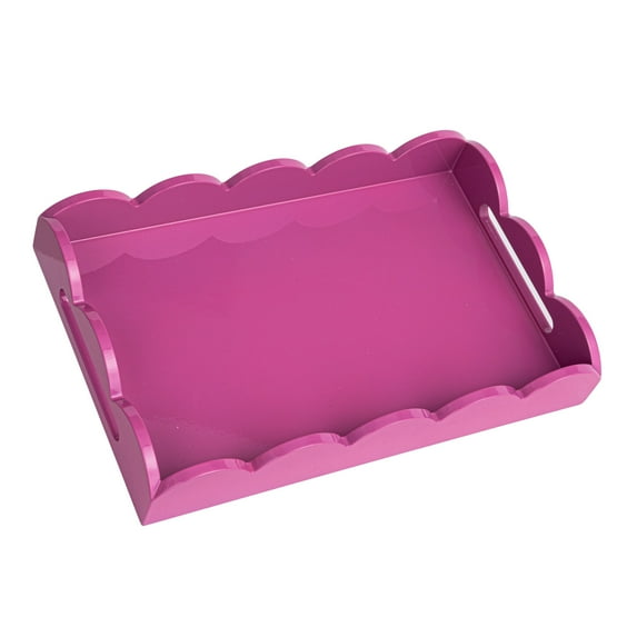 Creative Co-Op Wide Wood Tray, Fuchsia