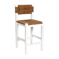 thumbnail image 1 of Creative Co-Op Willowbrook Solid Wood and Natural Woven Seagrass Rope Counter Height Bar Stool, Matte White Finish, 1 of 4