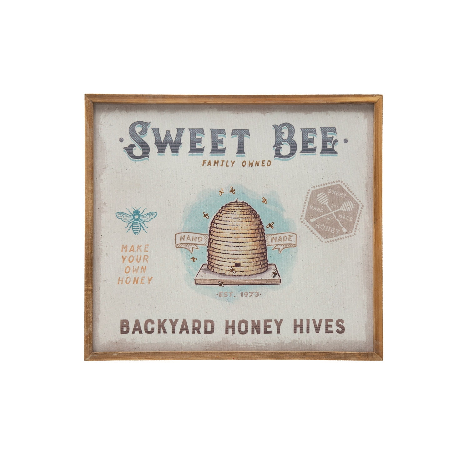 Sweet Bee Family Owned Canvas Print with Wooden Frame