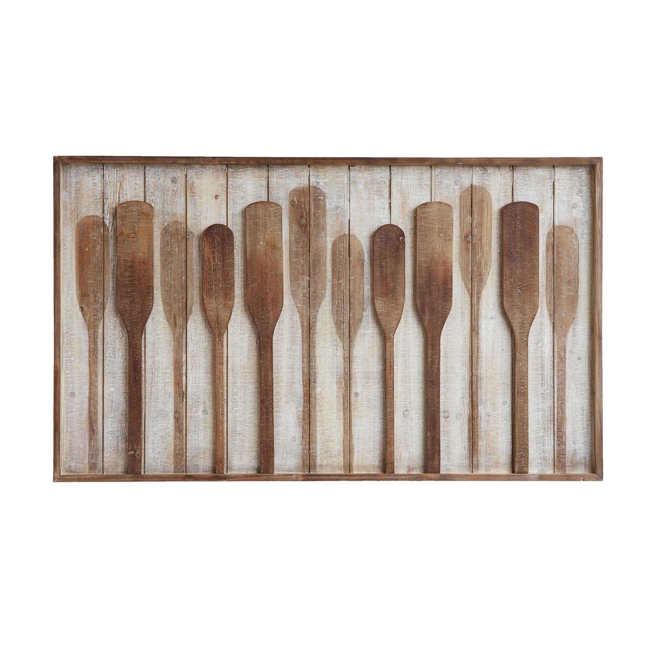 Rustic Brown Wood Framed Paddle Wall Art
