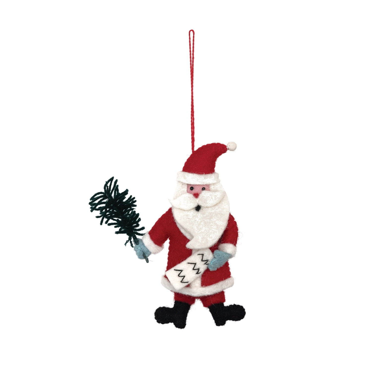 Creative Co-Op Wool Felt Santa Ornament