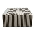 thumbnail image 1 of Creative Co-Op Wool Kilim Upholstered Coffee Table Ottoman, Stripped Cream and Brown, 1 of 7