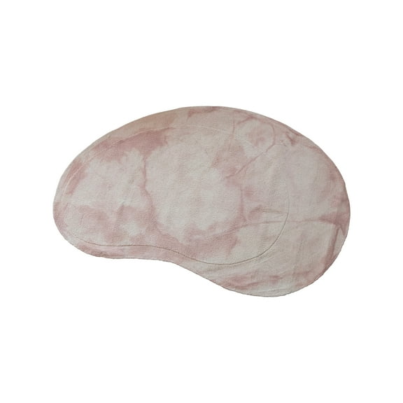 Creative Co-Op Wool and Reclaimed Cotton Organic Shaped Rug, Pink and Cream