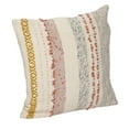 thumbnail image 1 of Creative Co-Op Woven Cotton Blend Pillow with Stripes and Embroidery, Multicolor, 1 of 5