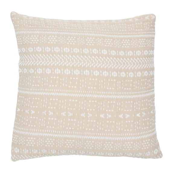 Creative Co-Op Woven Cotton Embroidered Pillow