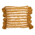 thumbnail image 1 of Creative Co-Op Woven Cotton Pillow with Stripes and Tassels, Mustard Color and Natural, 1 of 2