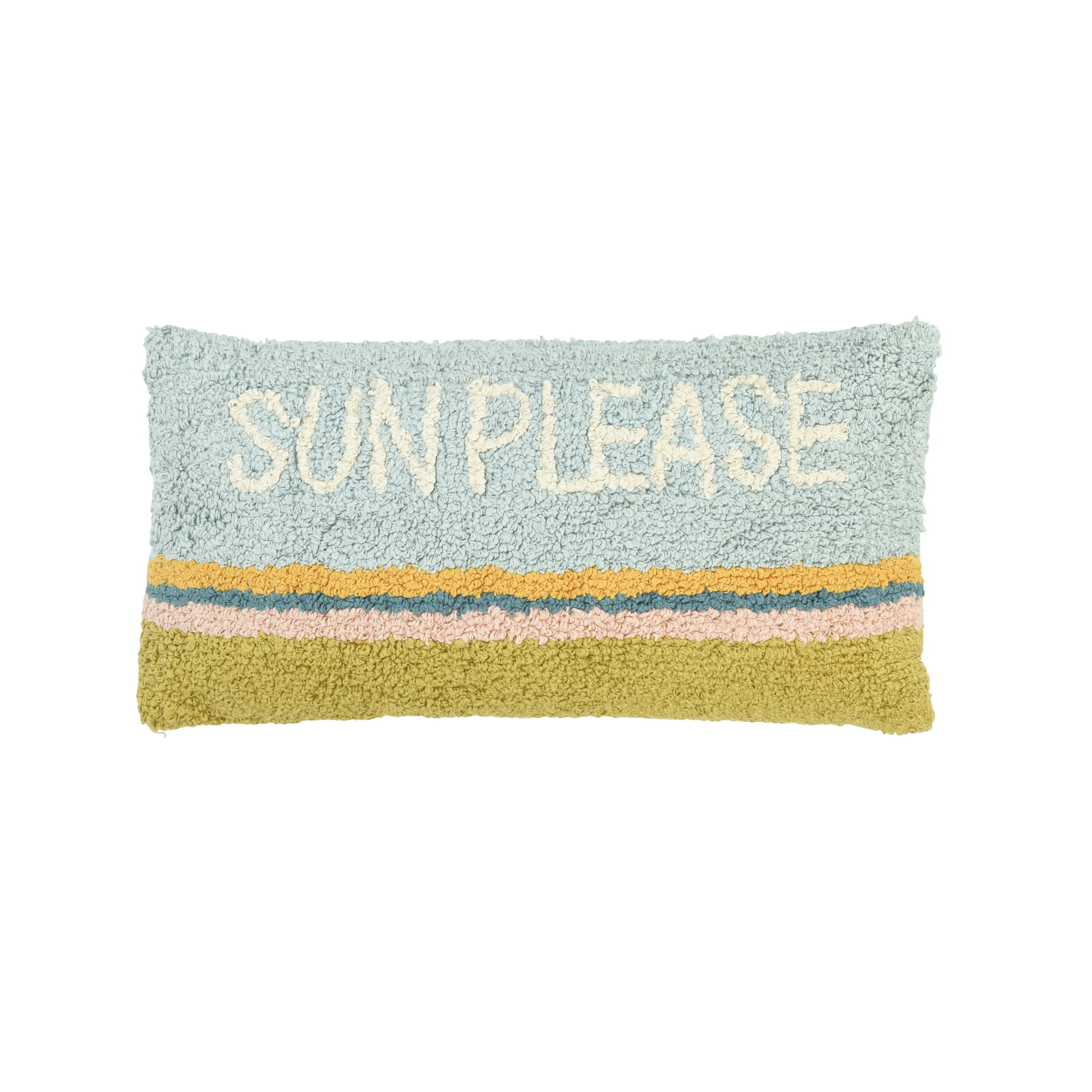 Sun Please Multicolor Cotton Rectangular Throw Pillow