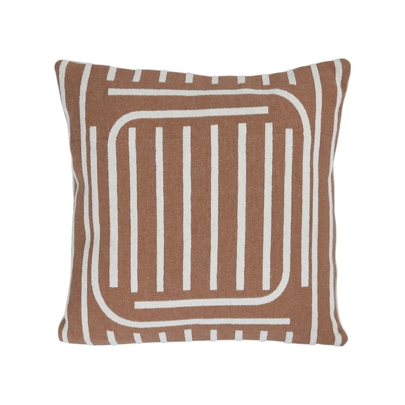 Creative Co-Op Woven Cotton Reversible Pillow with Lines