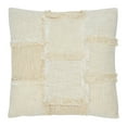 thumbnail image 1 of Creative Co-Op Woven Cotton and Wool Patchwork Pillow with Frayed Edges, 1 of 7