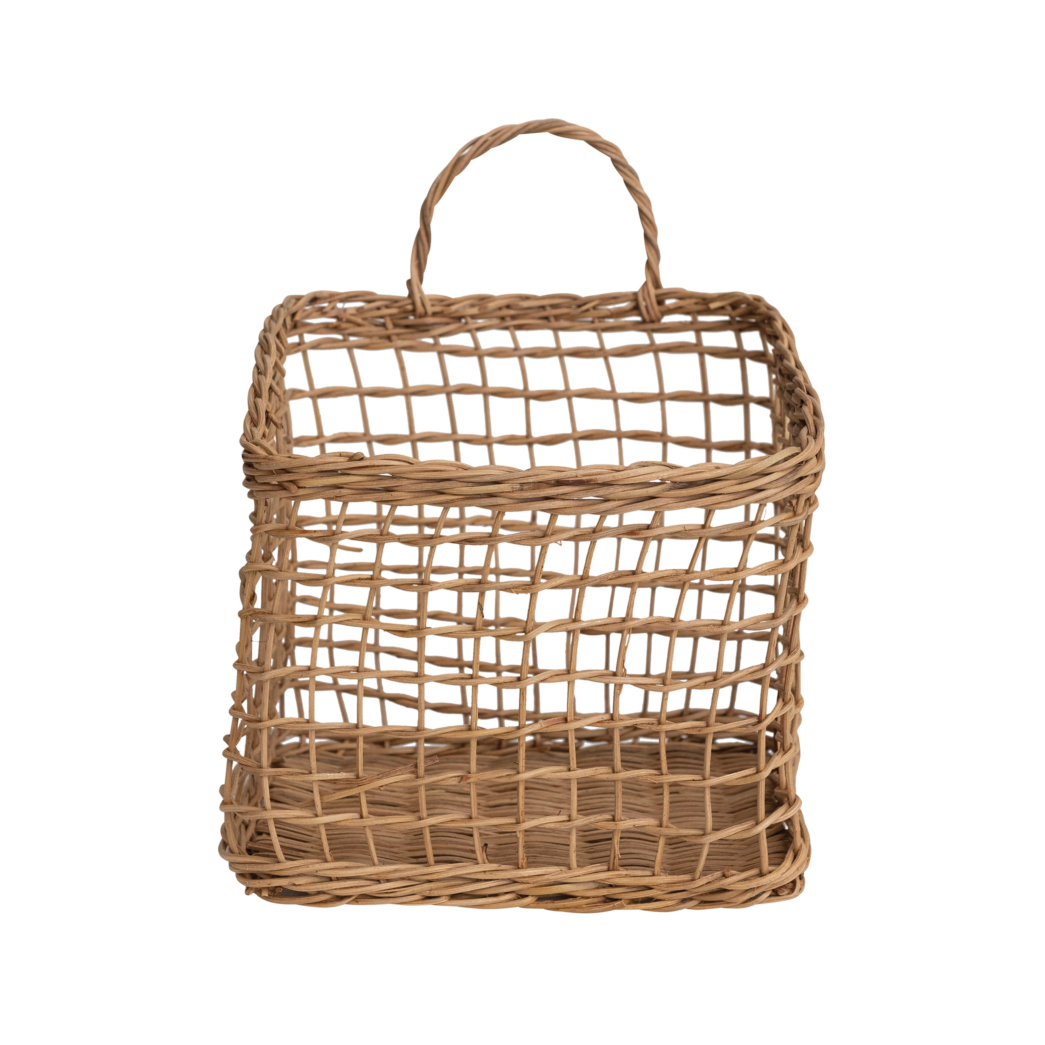 Natural Rectangular Woven Seagrass Wall Hanging Basket