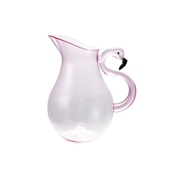 Creative Co-Op 2.5-Quart Acrylic Pitcher with Flamingo Handle, Pink