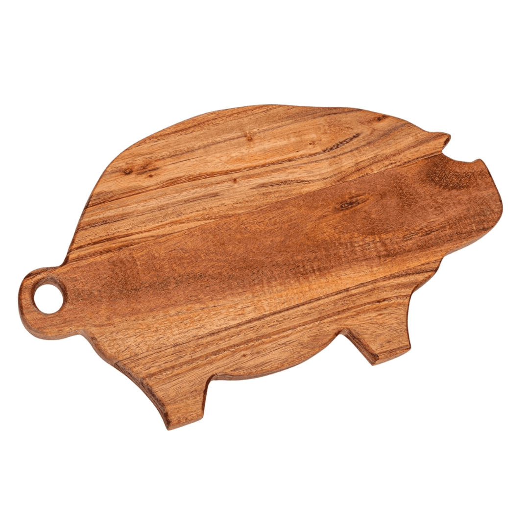 Creative Co-op Mango Wood Pig Shaped Cheese Board - Thumbnail 4