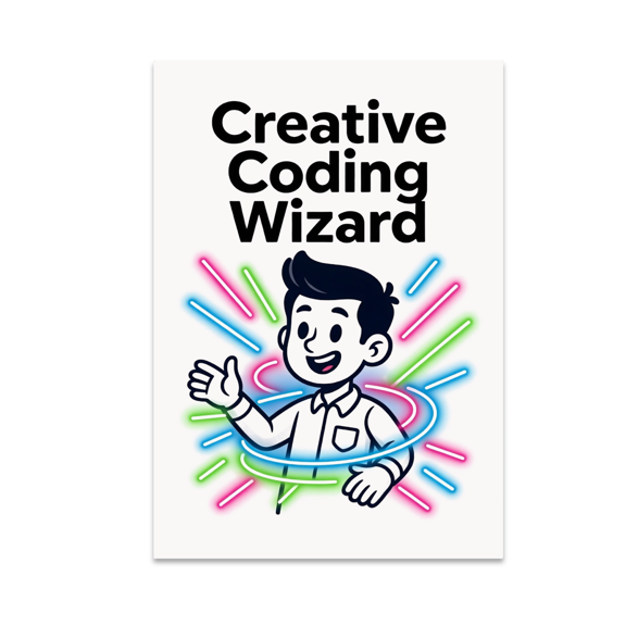 Creative Coding Wizard Neon Art - Coding Enthusiast - 13x19 Poster Print