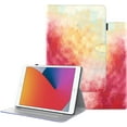 thumbnail image 1 of Creative Colorful Watercolor Leather Tablet Case Built-in Kickstand Card Slots Pen Holder Cover, for iPad Air 1 2 3 4 5 Pro 9.7 10.5 11 12.9 inch Charming Shell(Red,Pro 10.5 2017), 1 of 8