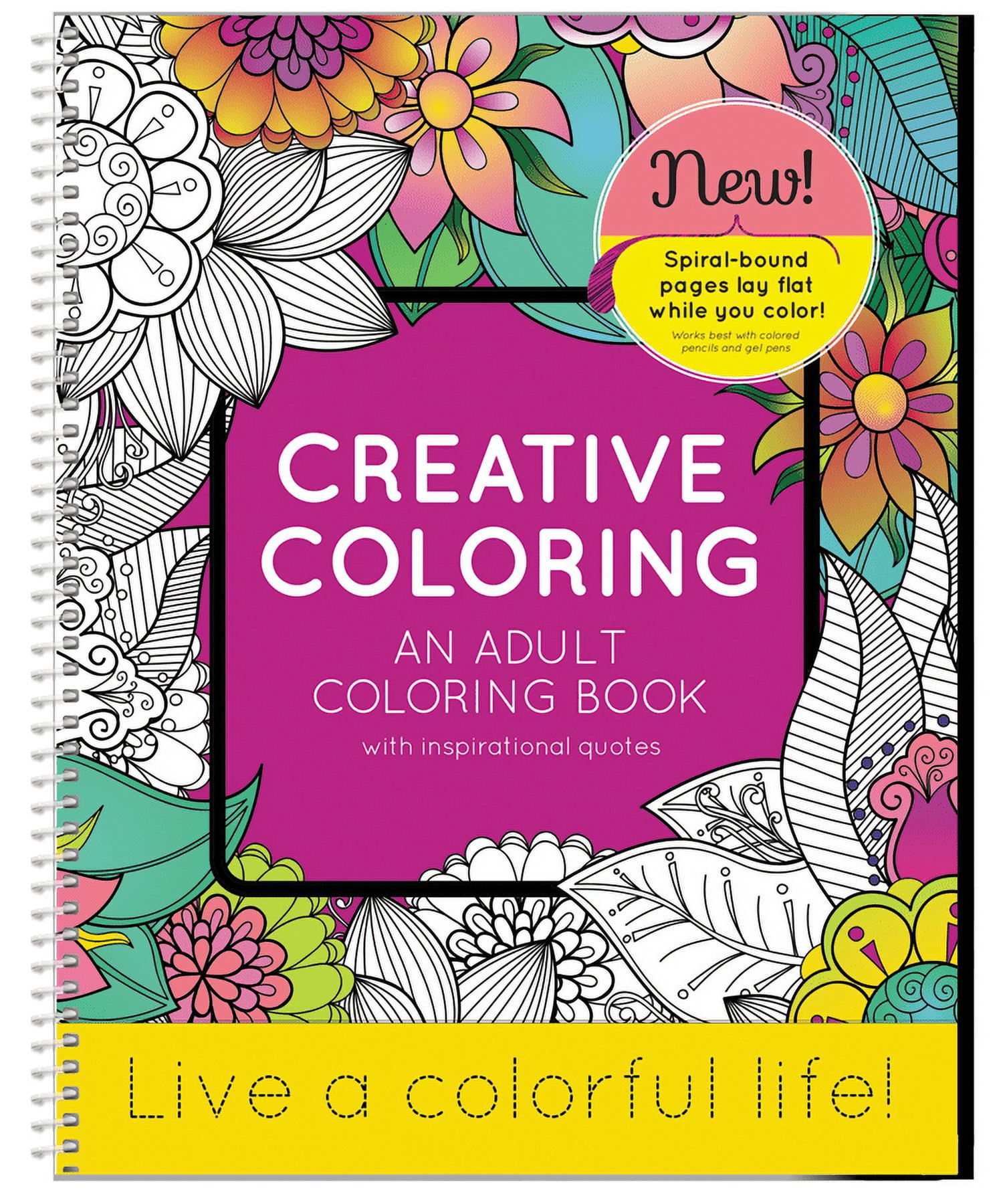 Adult Coloring Journal - an Adult Coloring Journal with Inspirational  Quotes - Spiral Bound - 6.25 x 9 