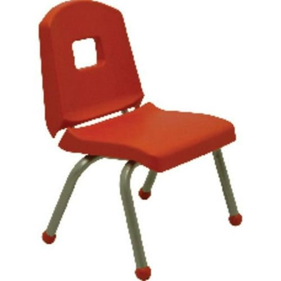 Creative Colors 14CHRB-AO-BM Split-Bucket Chair, Ball Glides, 14" Height, Autumn Orange Seat and Back, Brushed Metal Frame