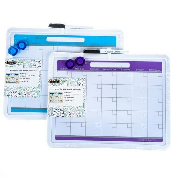 Creative Colors 2289555 Dry Erase Calendar Board, Assortedcolor - Case of 24