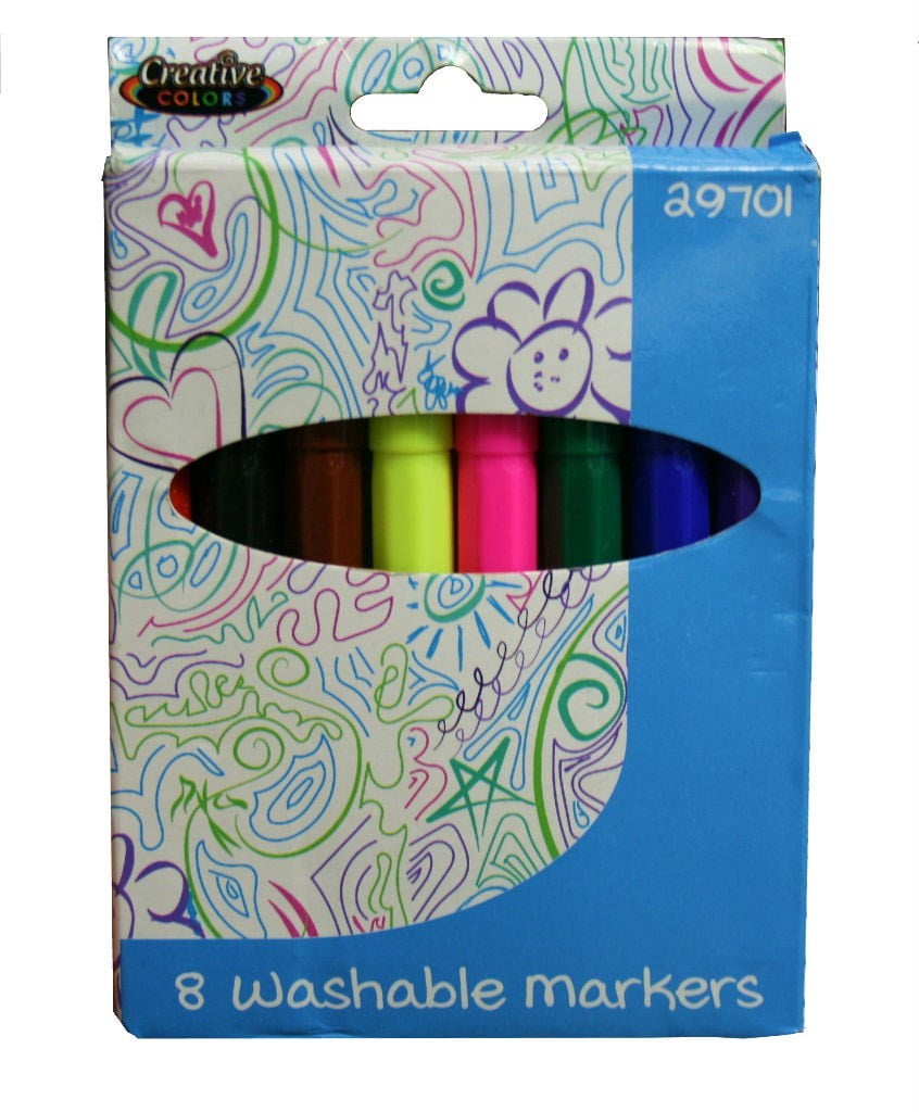 Creative Colors 8 Washable Markers Broad Tip