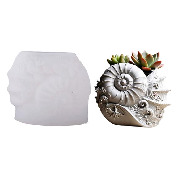 Creative Conch Planter Silicone Mold For Resin Art Concrete Decorations DIY