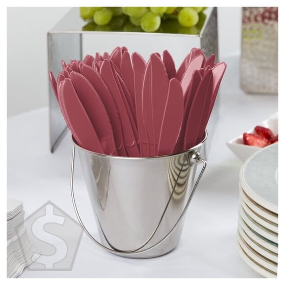 Creative Converting 019922 7 1/2" Burgundy Heavy Weight Premium Plastic Knife - 288/Case