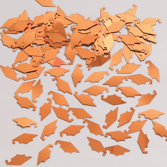 Orange Mortarboard Graduation Confetti