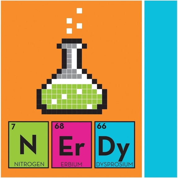 Get Nerdy 80's Pixel Retro Nerd Kids Birthday Party Paper Beverage Napkins