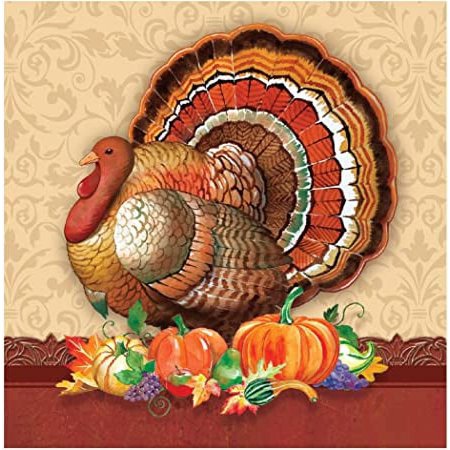Creative Converting 16 Count Paper Lunch Napkins, 3-Ply, Autumns Feast