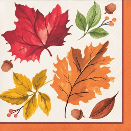 Creative Converting 16ct Fall Leaves Beverage Napkin
