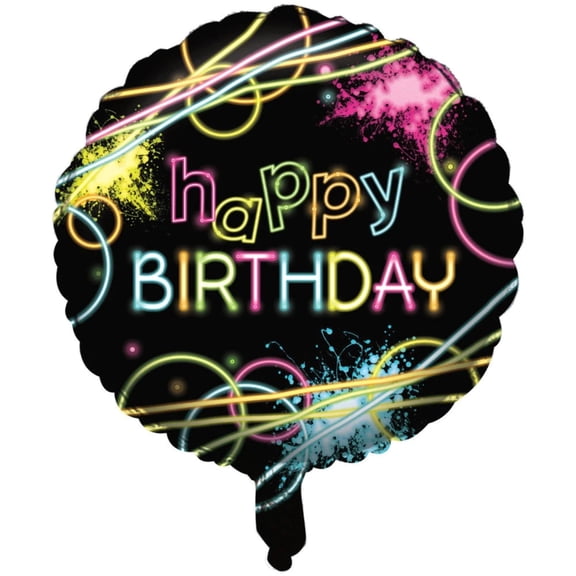 Creative Converting 18" Multi-color Glow Mylar Birthday Balloon