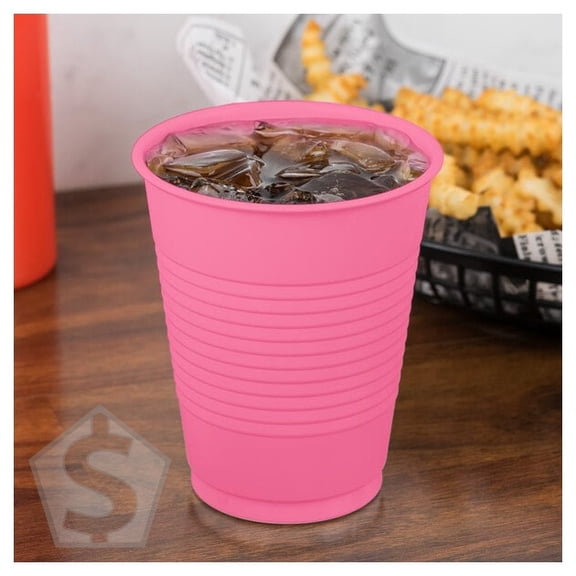 Creative Converting 28304281 16 oz. Candy Pink Plastic Cup - 240/Case