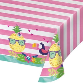 Creative Converting 332426 54 x 102 in. Pineapple Party Plastic Tablecloth