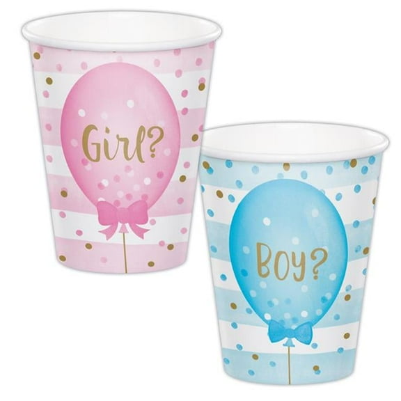 Creative Converting 336068 Gender Reveal Balloons Cups, 8 Count
