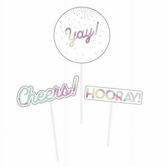 Creative Converting 336394 Iridescent Rainbow Foil Birthday Party Centerpiece Sticks